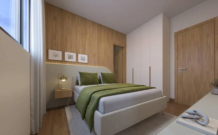 Quarto de solteiro do apartamento do Caminho dos Alecrins