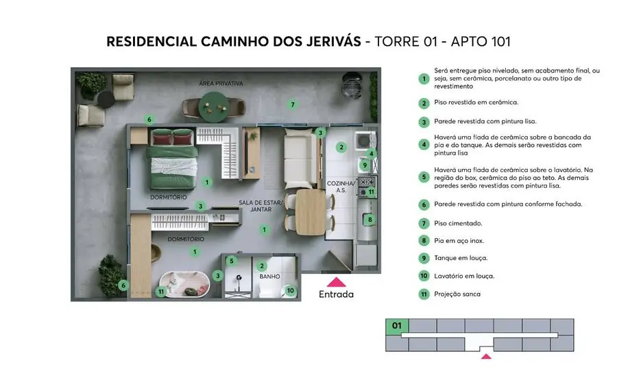 Fachada das torres e quadra do Caminho dos Jerivás, MRV São José dos Campos